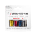 SwitchGrips counterbalance sample pack with one each of the 4g, 8g, 14g and 20g screw-in golf grip weights