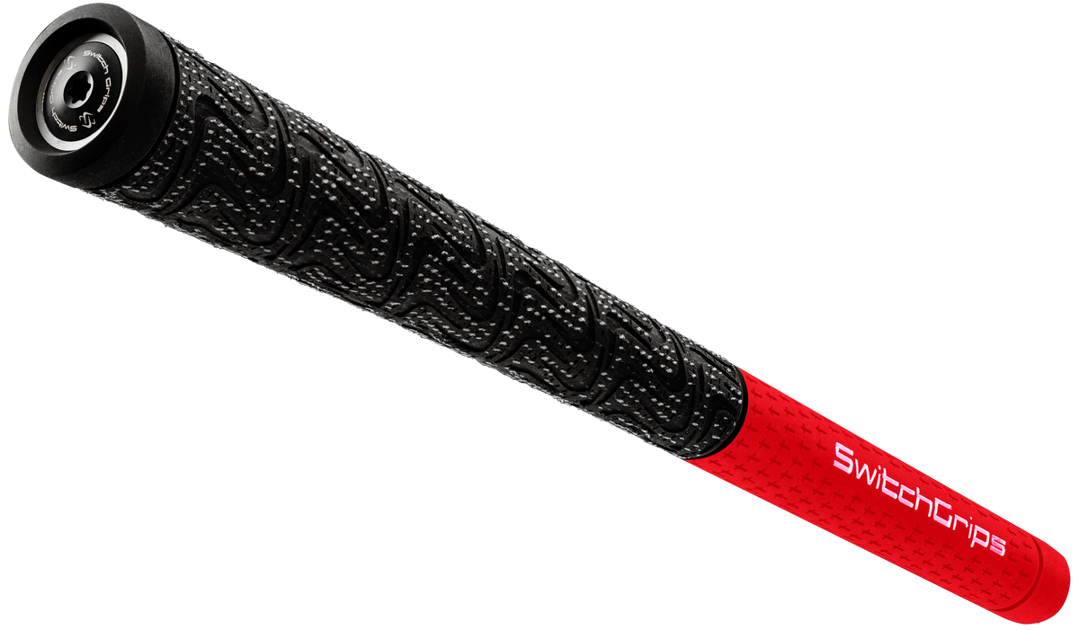 SwitchGrips SG2 hybrid cord and rubber golf grip, red, standard size