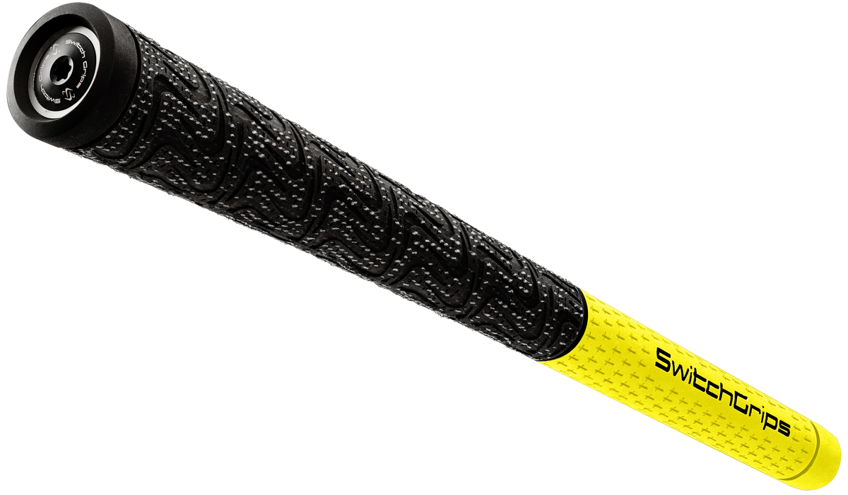 SwitchGrips SG2 hybrid cord and rubber golf grip, yellow, standard size
