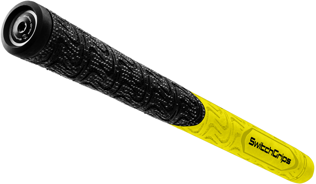 SwitchGrips SG2 hybrid cord and rubber golf grip, yellow, midsize