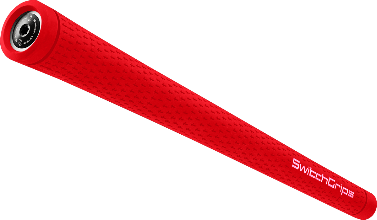 SwitchGrips SG rubber golf grip with counterbalance, red, standard size