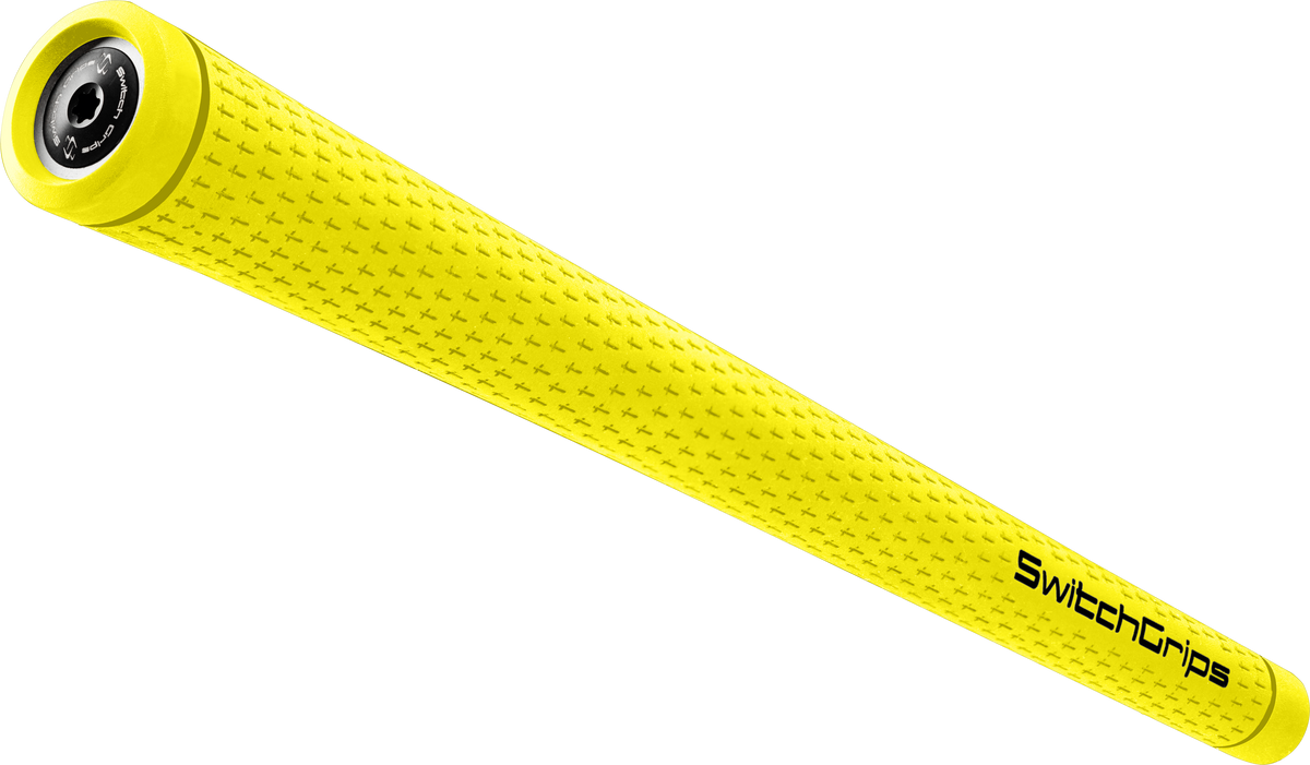 SwitchGrips SG rubber golf grip with counterbalance, yellow, standard size