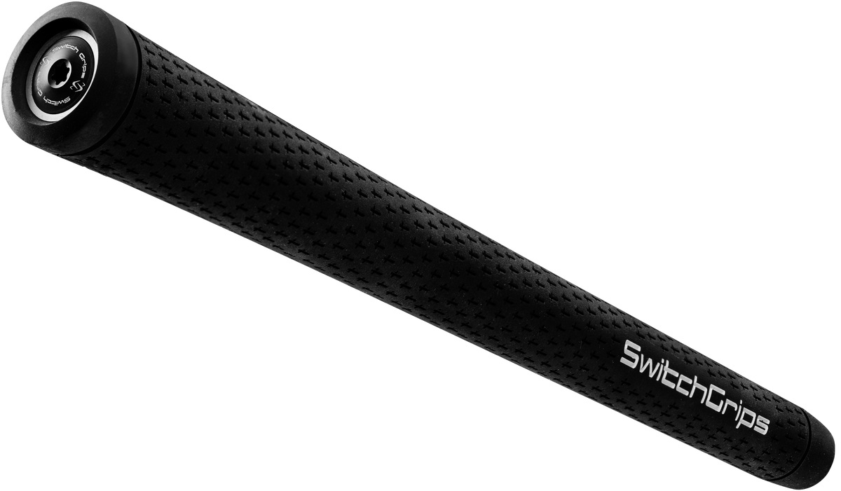 SwitchGrips SG rubber golf grip with counterbalance, black, midsize