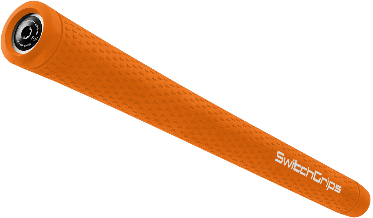 SwitchGrips SG rubber golf grip with counterbalance, orange, midsize