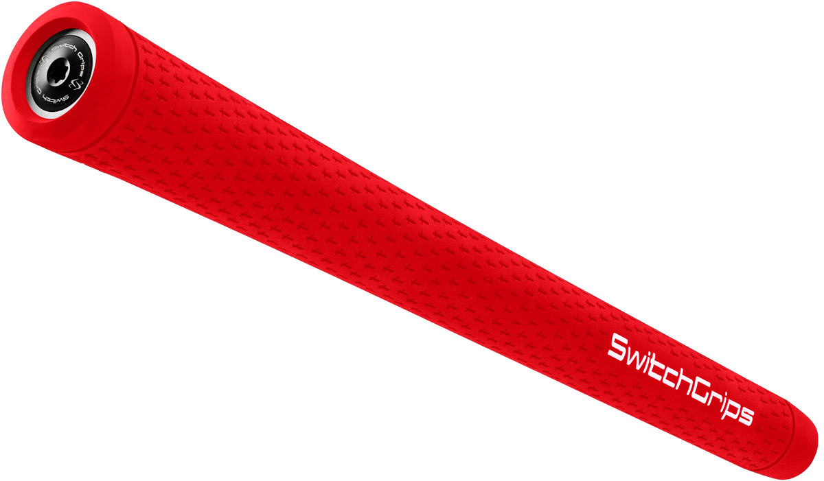 SwitchGrips SG rubber golf grip with counterbalance, red, midsize