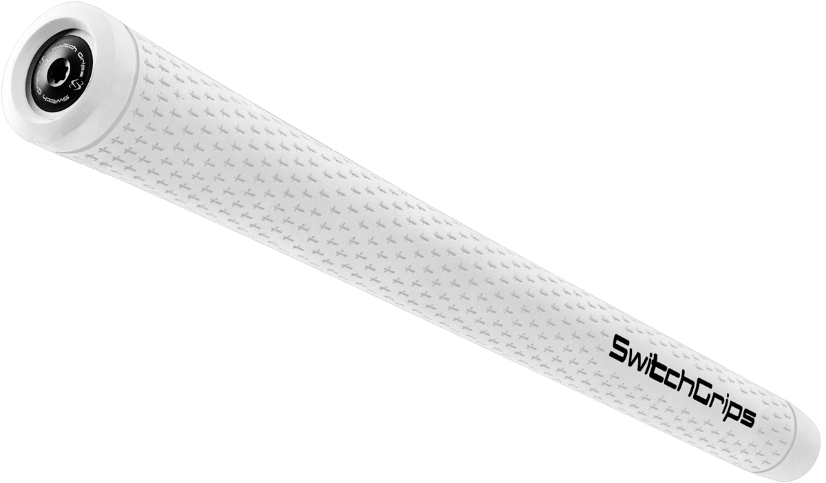 SwitchGrips SG rubber golf grip with counterbalance, white, midsize