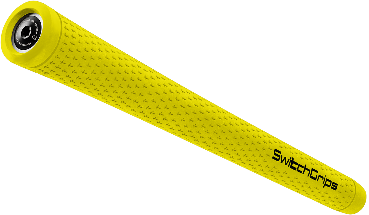 SwitchGrips SG rubber golf grip with counterbalance, yellow, midsize
